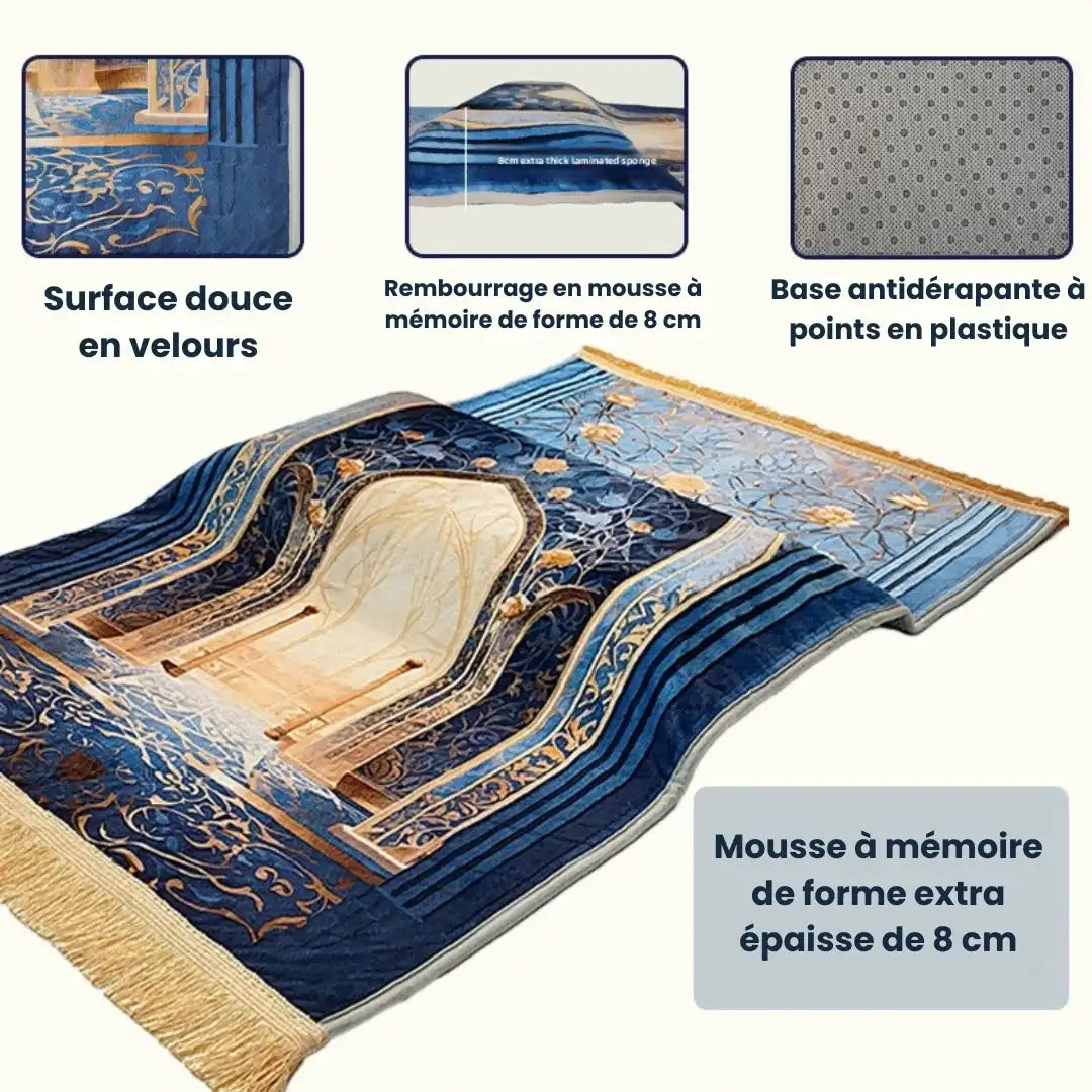Tapis de prière Orthopédique – Confort total pour les genoux et la colonne vertébrale